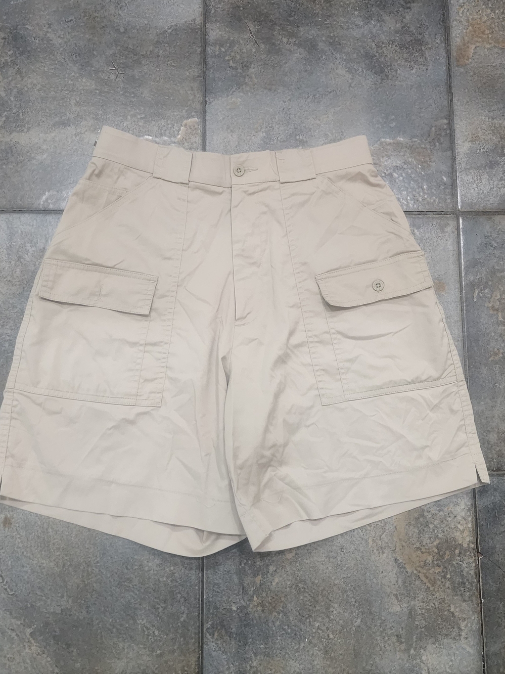 Vintage 90s Sportif USA Women's 12 29" Waist Hiking Preppy Cargo Khaki Shorts